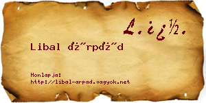 Libal Árpád névjegykártya